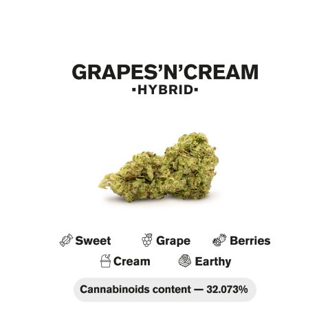 Grapes n Cream Mini Pre-Roll - Hybrid - 0.5g - THCA - 5 Joints - Thumbnail 5