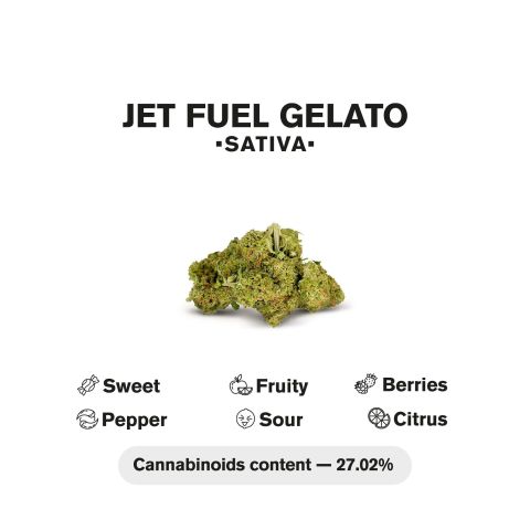 Jet Fuel Gelato Mini Pre-Roll - Sativa - 0.5g - THCA - 5 Joints - Thumbnail 5