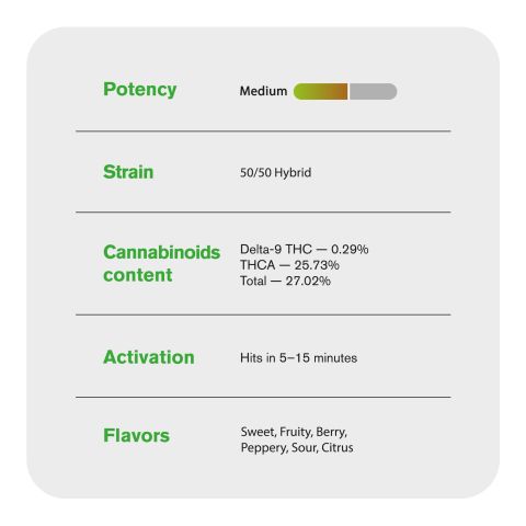 Jet Fuel Gelato Mini Pre-Roll - Sativa - 0.5g - THCA - 5 Joints - Thumbnail 8